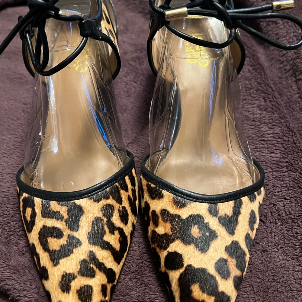 Franco Sarto Brown and Black Heels with Sleek Design